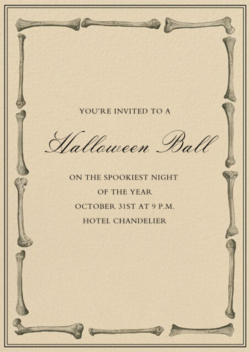 Bare Bones - Halloween Invitation by John Derian