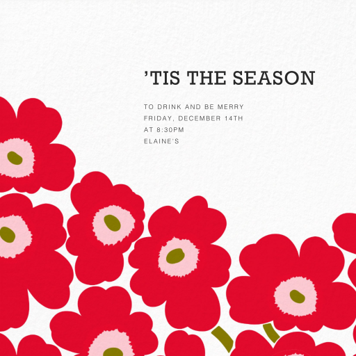 Unikko (Square) - Christmas Party Invitation by Marimekko