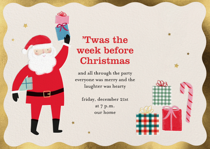 Smiling Santa - Invitation by Meri Meri