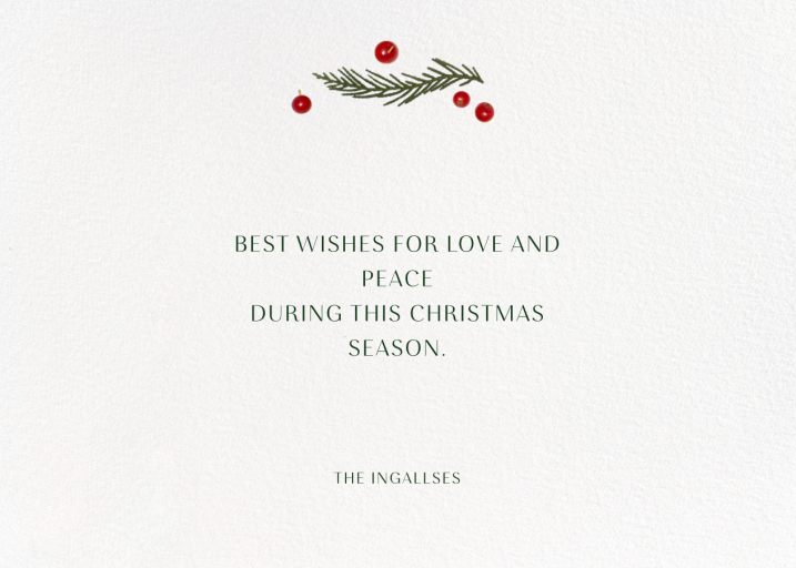 Holly Potpourri - Christmas Card by Paperless Post - Back