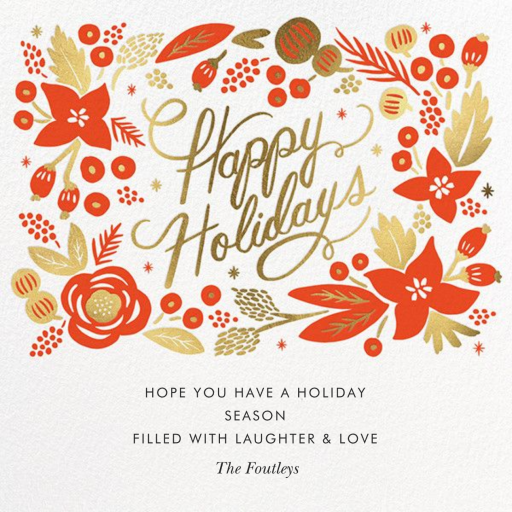 Poinsettia Wreath (Square) - Holiday Card by Rifle Paper Co.