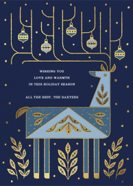 Folk Reindeer - Holiday Card by Paperless Post