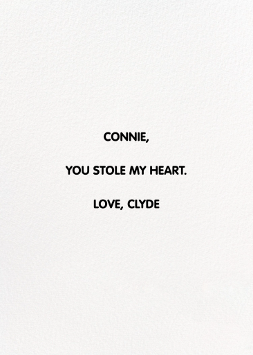 Skunk in Love - Greeting Card by Hartland Cards - Back