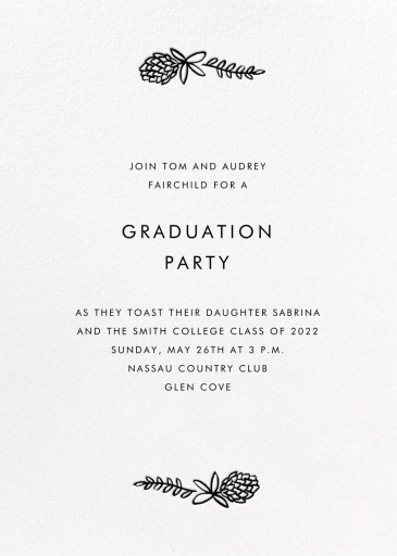 Botanical Lace (Photo) - Graduation Party Invitation by Rifle Paper Co. - Back