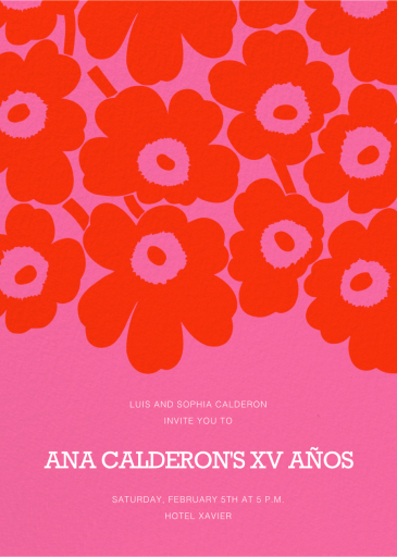 Unikko (Tall) - Quinceañera Invitation by Marimekko