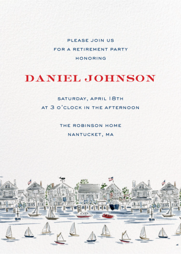 Sunny Harbor (Riley Sheehey) - Retirement and Farewell Party Invitation by Dogwood Hill