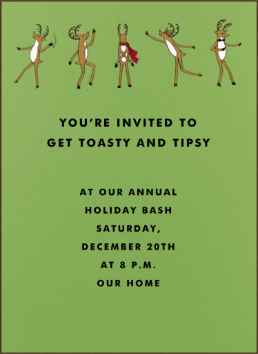Reindeer Gala (Tall) - Holiday Party Invitation by Paperless Post