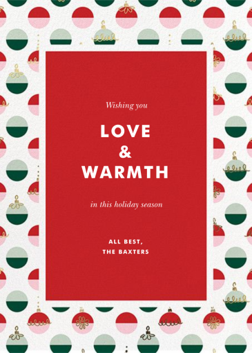 Dipped Ornaments - Christmas Card by kate spade new york