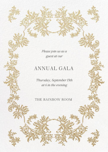 Gold Lace - Business Event Invitation by  Monique Lhuillier