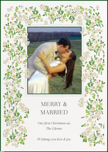 Photo Floral Merry & Married Card