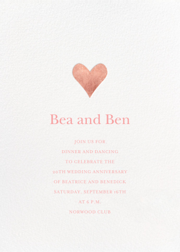 Foil Heart - Anniversary Invitation by Sugar Paper