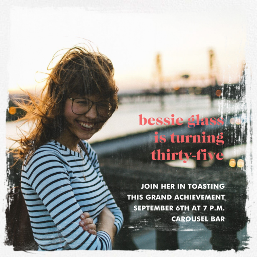 Smudge Border - Birthday Invitation by Paperless Post