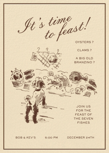 Mercado de pescado - Invitación a la fiesta de otoño, de Sam Crosby