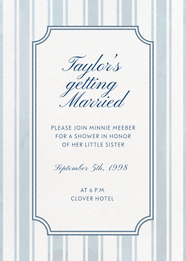 Ticking Stripes - Bridal Shower Invitation by Paperless Post