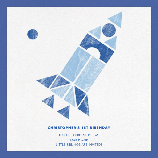 Spaceship - First Birthday Invitation by Paperless Post