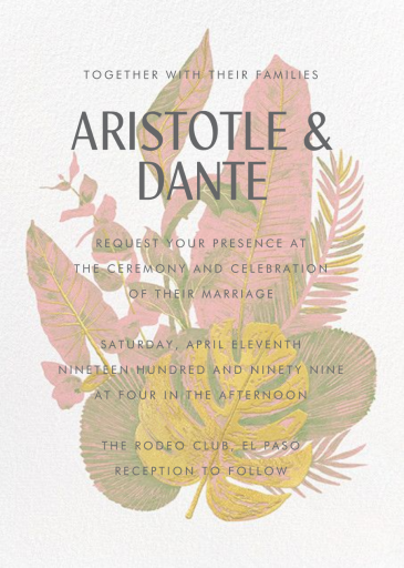 Tropics - Wedding Invitation by Paperless Post
