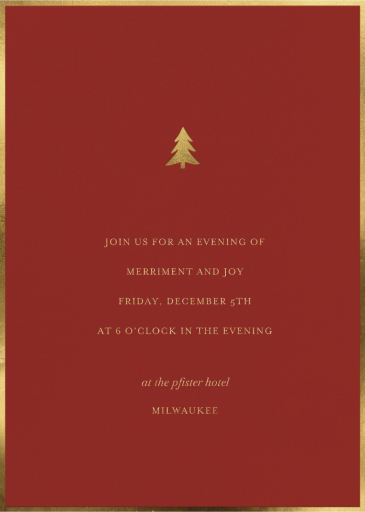 Signature Golden Tree - Holiday Party Invitation by Sugar Paper
