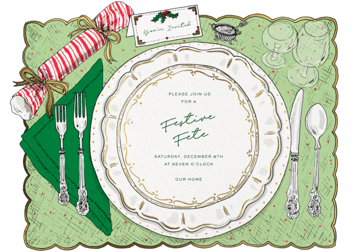 Holiday Tablescape - Holiday Party Invitation by Joana Avillez
