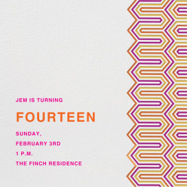 Bargello (Square) - Birthday Invitation by Jonathan Adler