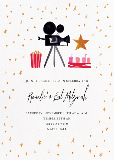 Movie Star for a Day - Bar & Bat Mitzvah Invitation by Mr. Boddington's Studio