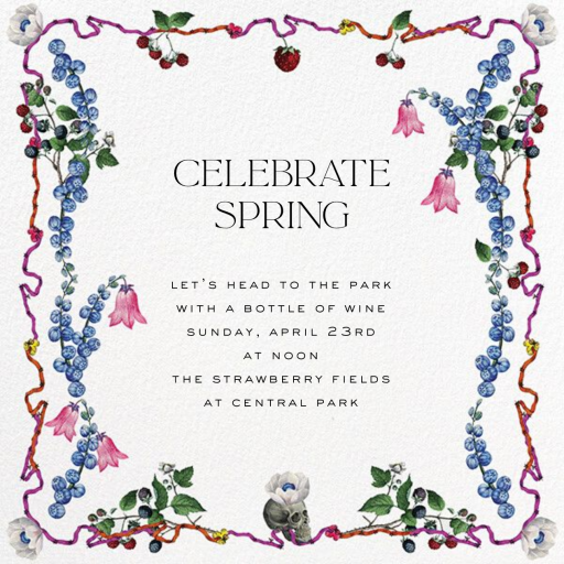 Wild Berries - Spring Party Invitation by Stephanie Fishwick
