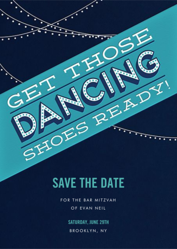 Those Dancing Shoes - Bar & Bat Mitzvah Save the Date by Crate & Barrel