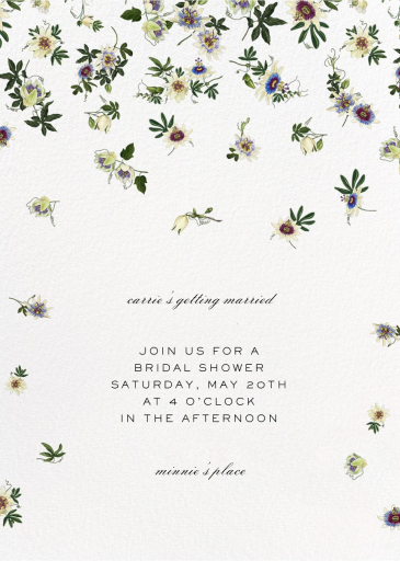 Passiflora Caerulea - Bridal Shower Invitation by Oscar de la Renta