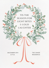 Watercolor Holly Wreath by Paperless Post