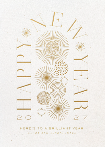 Minimalist Gold Fireworks Card