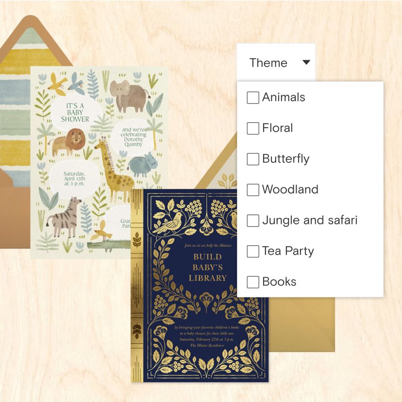 A collage of cards and themes