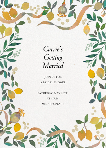 Elysian Paradise - Bridal Shower Invitation by Happy Menocal