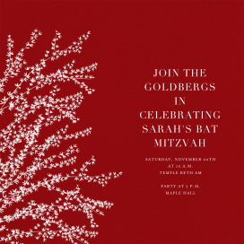 Forsythia Branch - Bar & Bat Mitzvah Invitation by Paperless Post