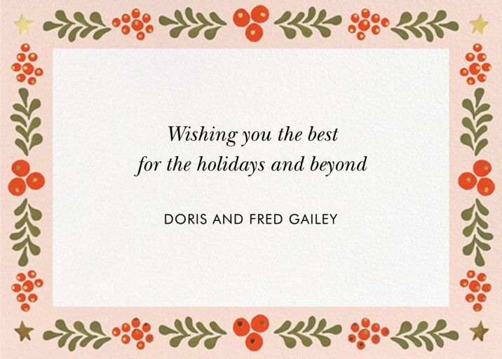 Winterberries Frame Photo - Holiday Card by Rifle Paper Co. - Back