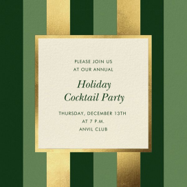 Gold Stripe - Corporate Holiday Party Invitation by kate spade new york