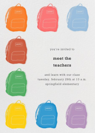 Backpacks - Meet the Teacher Invitation by Paperless Post