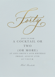 Milestone Manuscript - 40th Birthday Invitation by Stephanie Fishwick