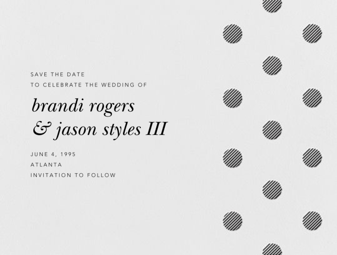 Polka Dot (Save The Date) by Oscar de la Renta