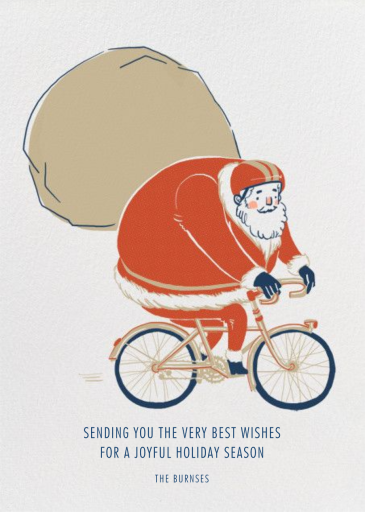 Santa's Bike Route - Christmas Card by Paperless Post