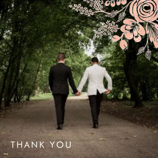 Heather and Lace Photo (Square) - Thank You Card by Rifle Paper Co.