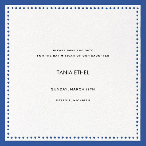 Charlotte Street II (Save the Date) - Bar & Bat Mitzvah Save the Date by kate spade new york