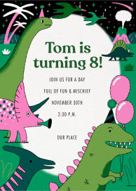 Dino Friends - Birthday Invitation by Min Heo