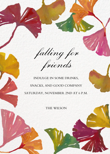 Ginkgo Leaves - Fall Party Invitation by Happy Menocal