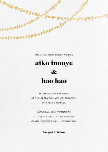 Streamer Shapes (Invitation) - Wedding Invitation by Paperless Post