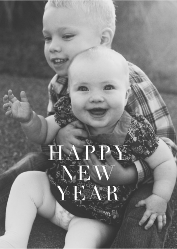Full-Page Photo (Text Overlay) - New Year's Card by Paperless Post