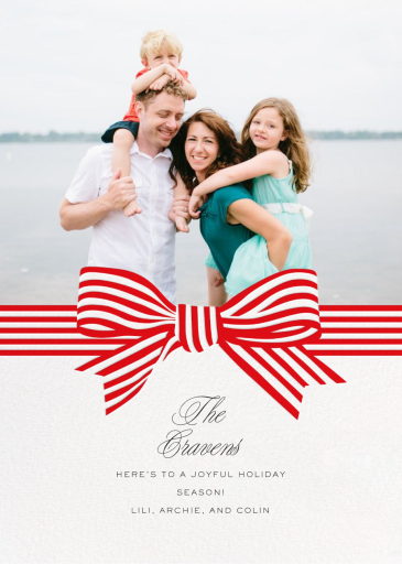 Striped Bow (Photo) - Greeting Card by Cheree Berry Paper & Design