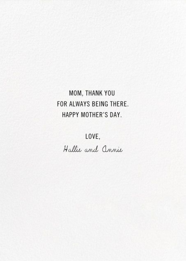 Wild Peonies Mother (Anna Emilia Laitinen) - Mother's Day Card by Red Cap Cards - Back