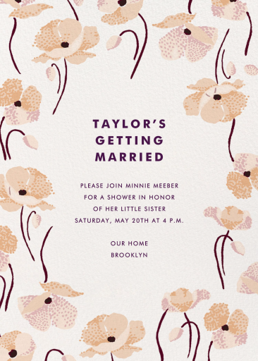 Minimalist Poppy Border Invitation