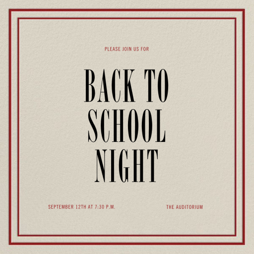 Rue - School Event Invitation by Paperless Post