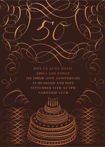 Swirly Celebration - Anniversary Invitation by Bernard Maisner