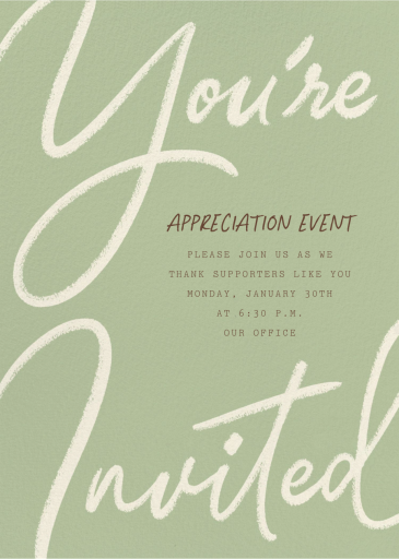 Scribble Script - Appreciation Event Invitation by Paperless Post